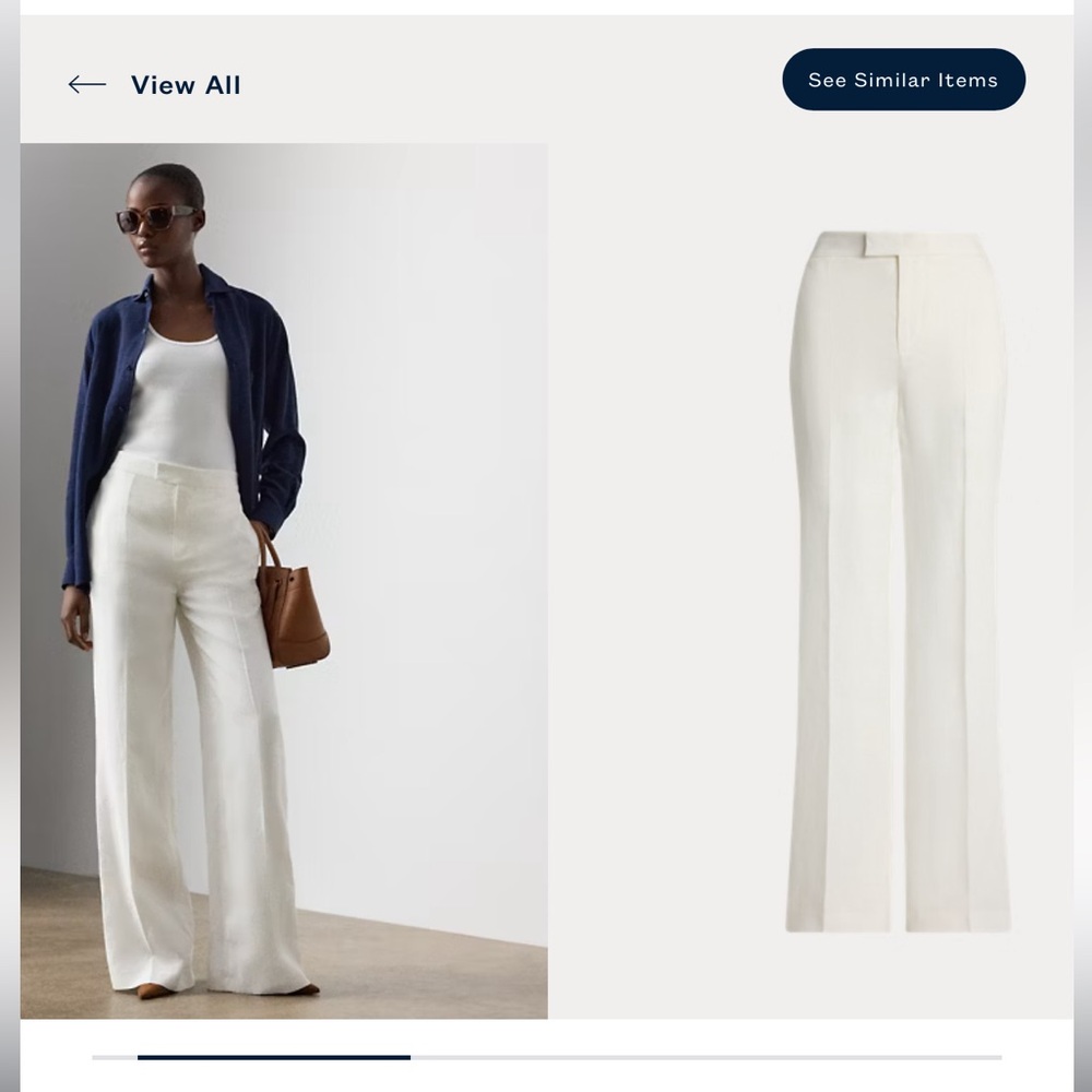 Purple label Ralph Lauren Cream Linen-Silk blend trousers